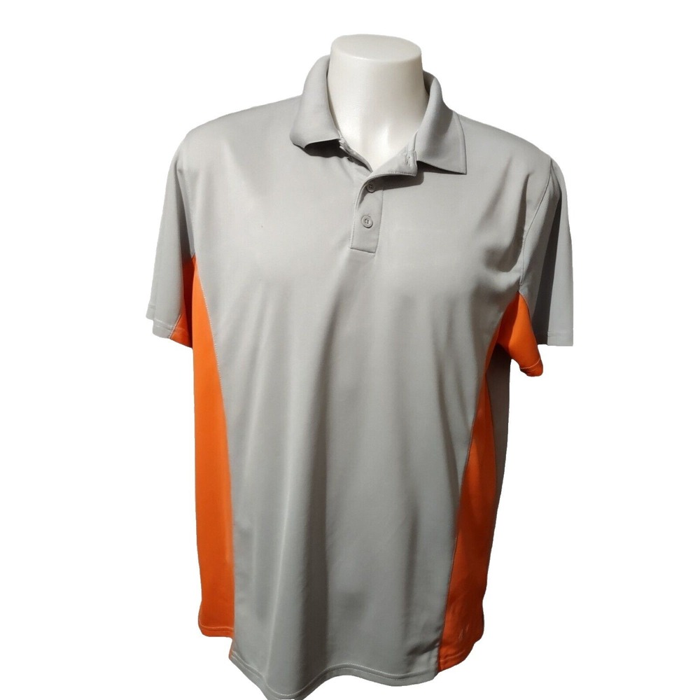 NordicTrack Shirt XL Men's X-Large Sports Golf‎ Polo Activewear Gray Orange Trim